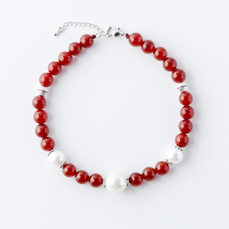 JADE DOG NECKLACE red