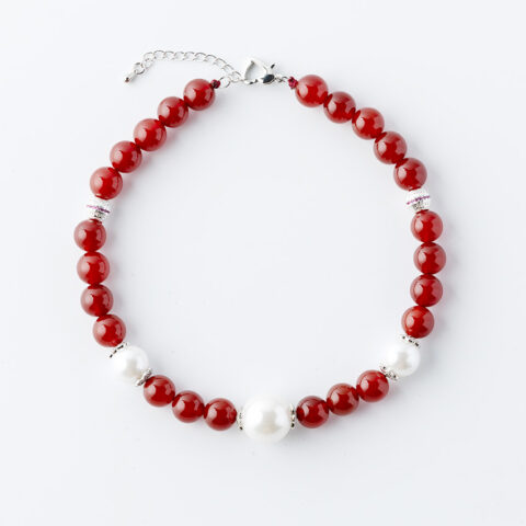 JADE DOG NECKLACE red