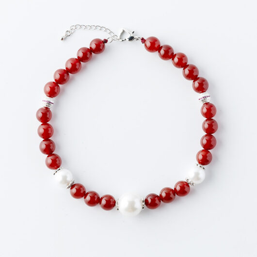 JADE DOG NECKLACE red