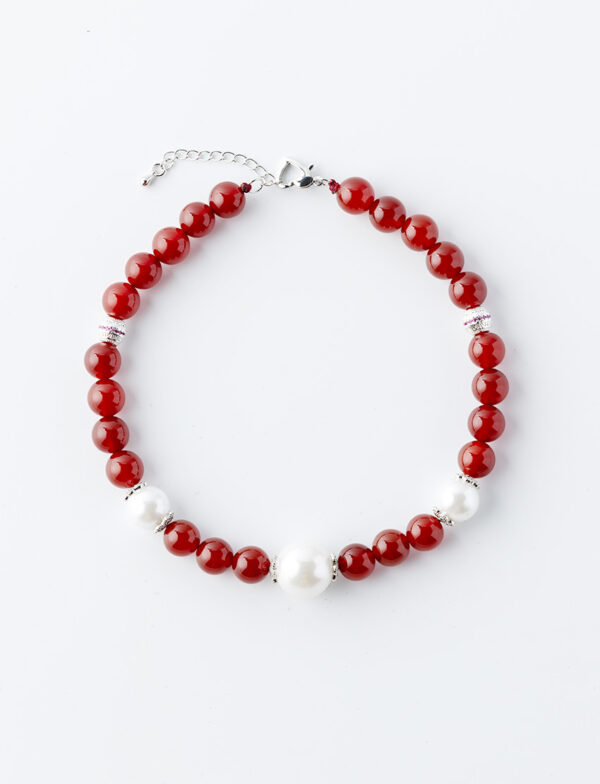 JADE DOG NECKLACE red