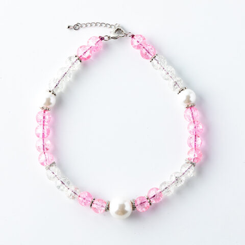 JADE DOG NECKLACE pink