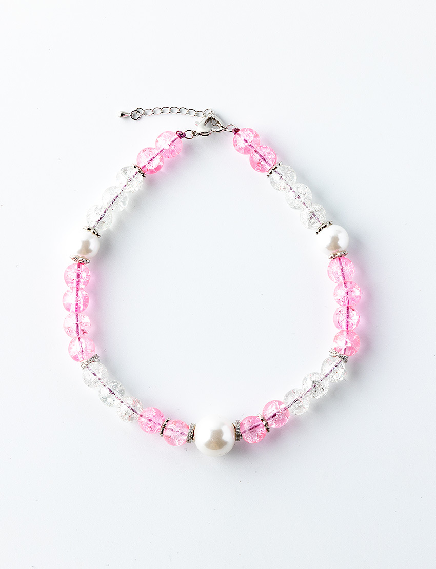 JADE DOG NECKLACE pink